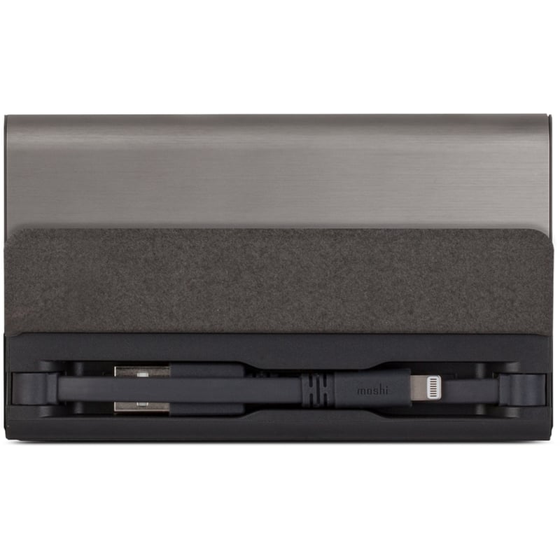 Moshi IonBank 10K Portable Battery with Built-in Cables, Lightning and USB, Ultra-slim, Fast-charging, Vegan Leather and Aluminum Construction - Thumbnail 3