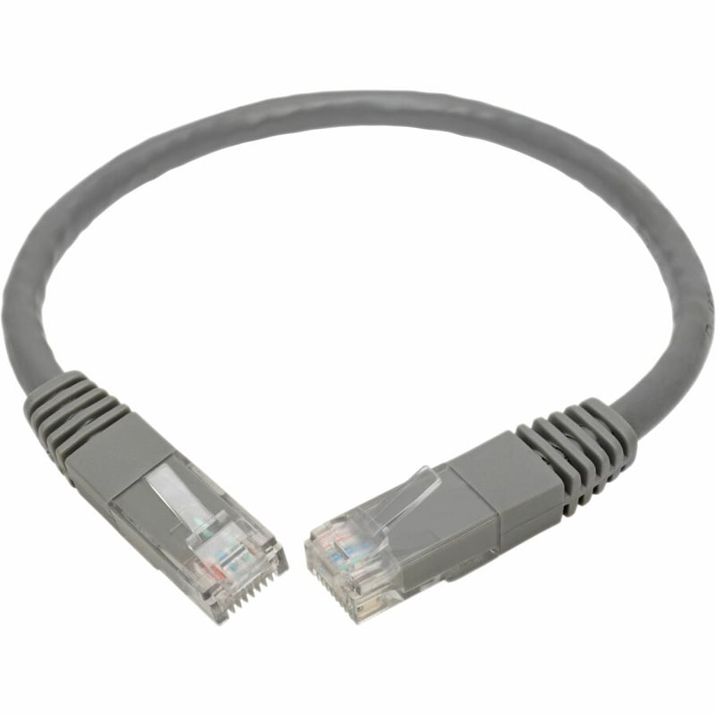 Eaton Tripp Lite Series Cat6 Gigabit Molded (UTP) Ethernet Cable (RJ45 M/M), PoE, Gray, 1 ft. (0.31 m) - Thumbnail 2