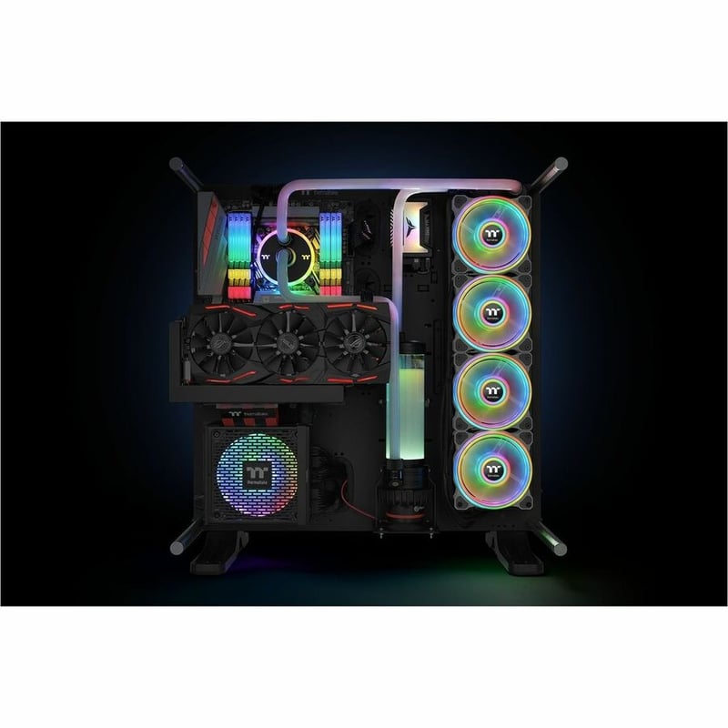 Thermaltake Riing Quad 12 RGB Radiator Fan TT Premium Edition 3 Pack - White - 3 Pack - Thumbnail 5