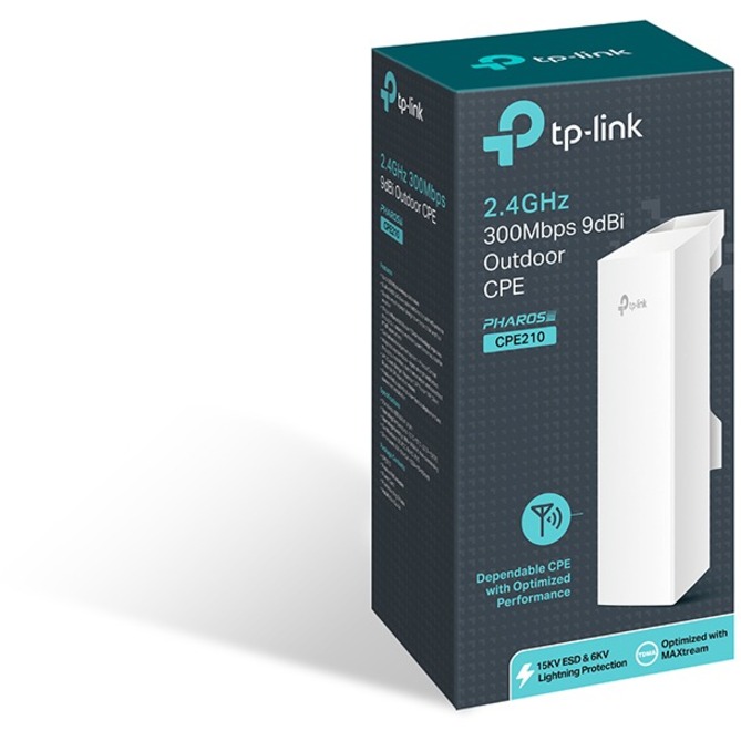 TP-Link CPE210 - 2.4GHz N300 Long Range Outdoor CPE for PtP and PtMP Transmission - Thumbnail 2