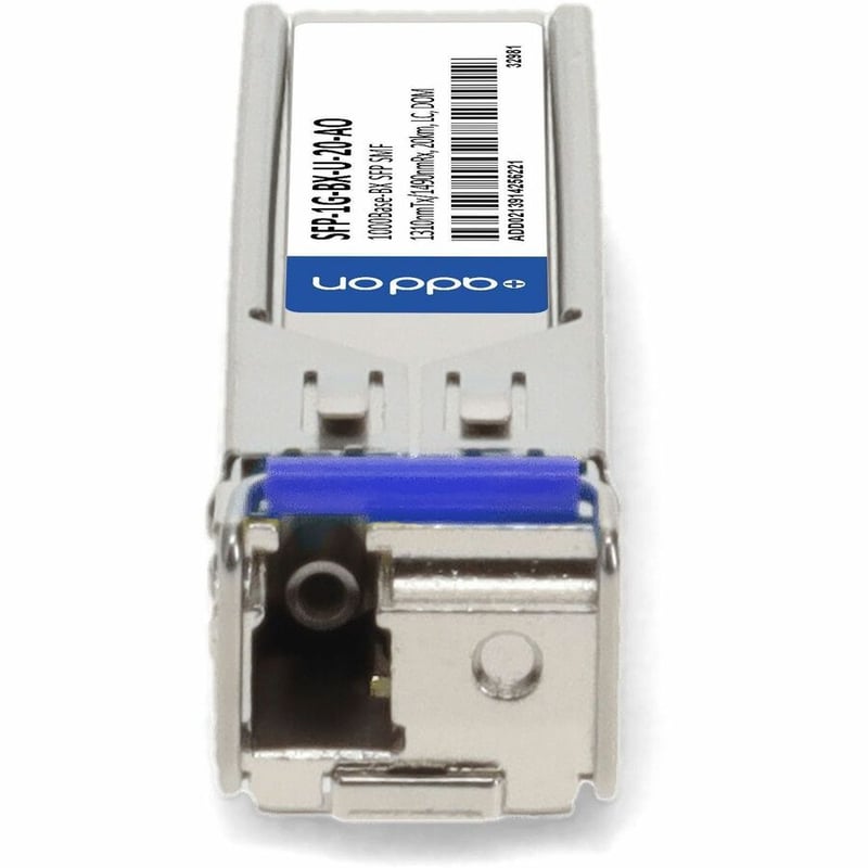 AddOn MSA and TAA Compliant 1000Base-BX SFP Transceiver (SMF, 1310nmTx/1490nmRx, 20km, LC, DOM)