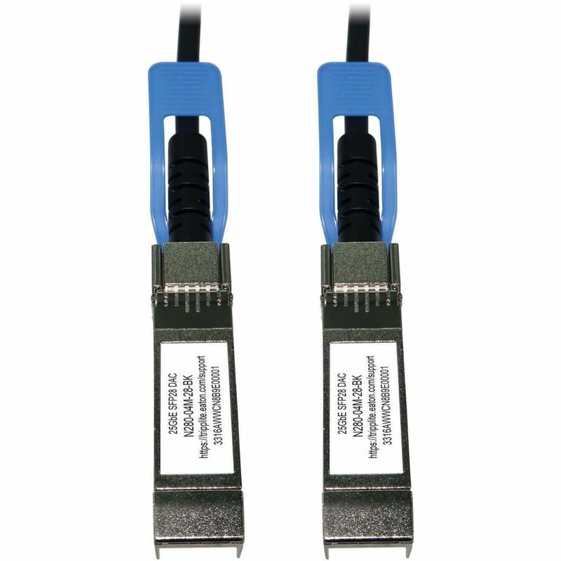 Eaton Tripp Lite Series SFP28 to SFP28 25GbE Passive Twinax Copper Cable (M/M), SFP-H25G-CU4M Compatible, Black, 4 m (13.1 ft.) - Thumbnail 4
