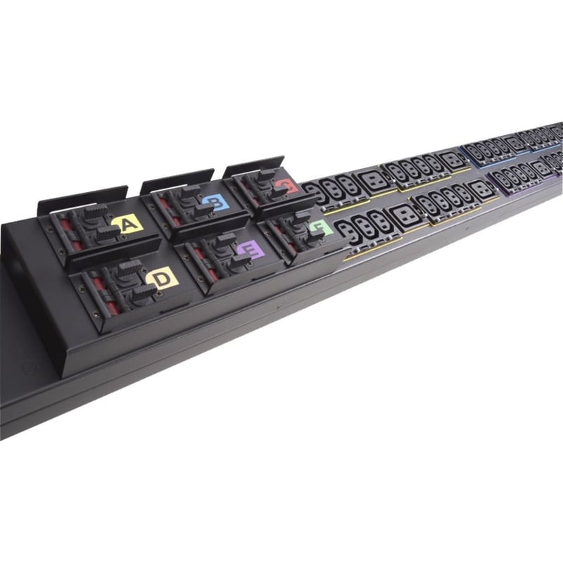 Eaton fuse disconnect rack PDU, 0U, 309-460P9 input, 17.3 kW max, 200-240V, 48A, 6 ft cord, Three-phase, Outlets: (48) C13 Outlet grip, (12) C19 Outlet grip - Thumbnail 1