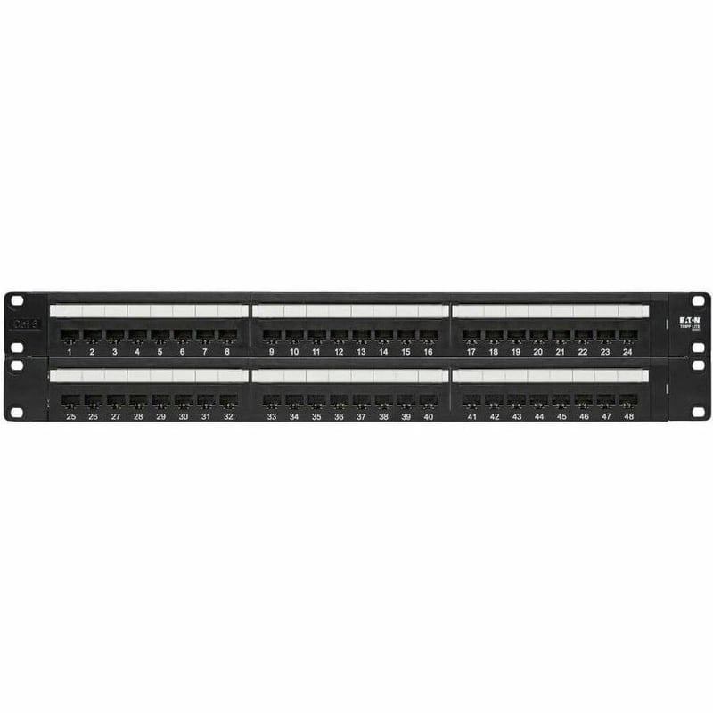 Tripp Lite by Eaton 48-Port Cat6 Cat5 Patch Panel Rackmount 110 Punch Down RJ45 Ethernet 1URM 568B - Thumbnail 4