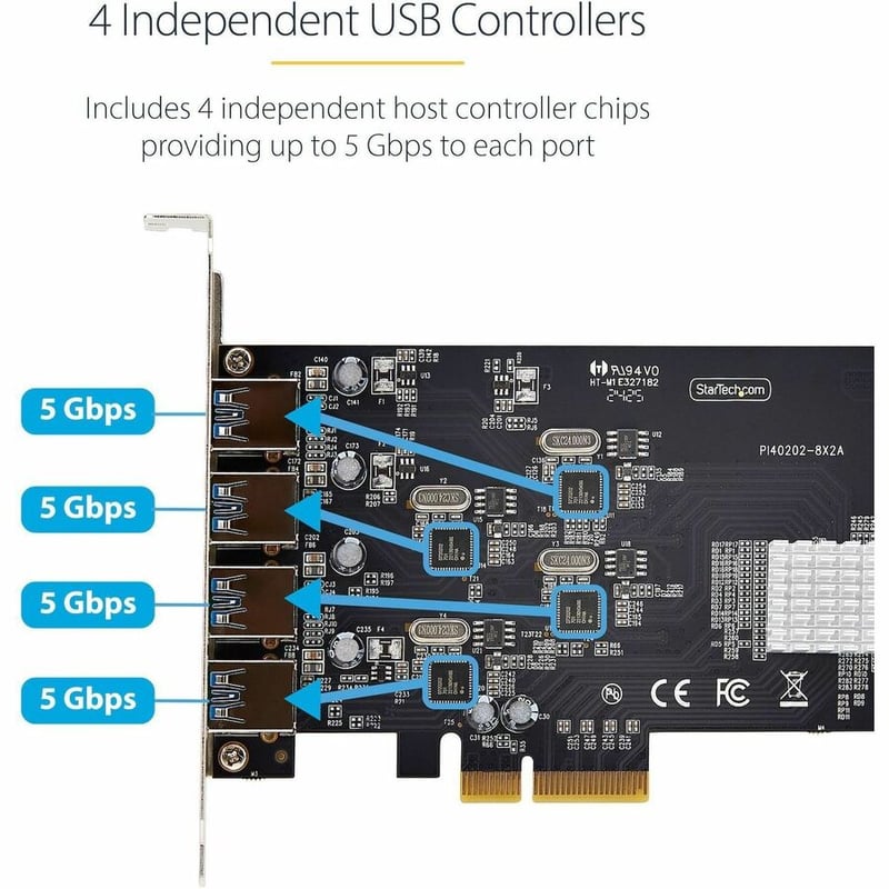 4-PORT USB-A PCIE CARD 5GBPS 4X USB CONTROLLERS PCI EXPRESS CARD - Thumbnail 3