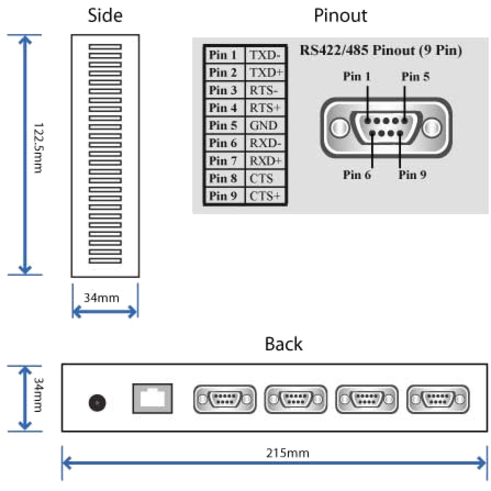 Brainboxes 4 Port RS422/485 Ethernet to Serial Adapter - Thumbnail 4