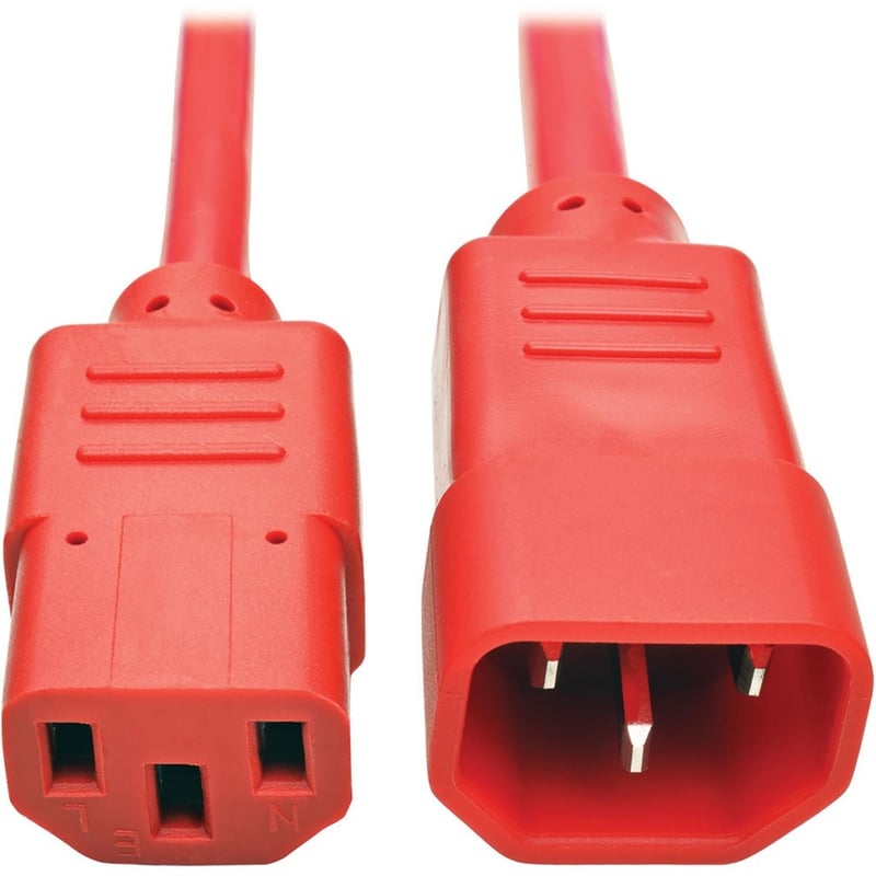 Eaton Tripp Lite Series PDU Power Cord, C13 to C14 - 10A, 250V, 18 AWG, 3 ft. (0.91 m), Red - Thumbnail 1