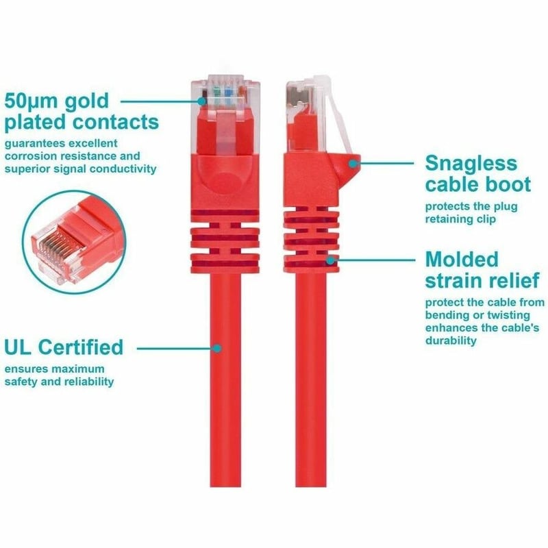 CAT6 BARE COPPER 25FT - RED CROSSOVER - Thumbnail 3