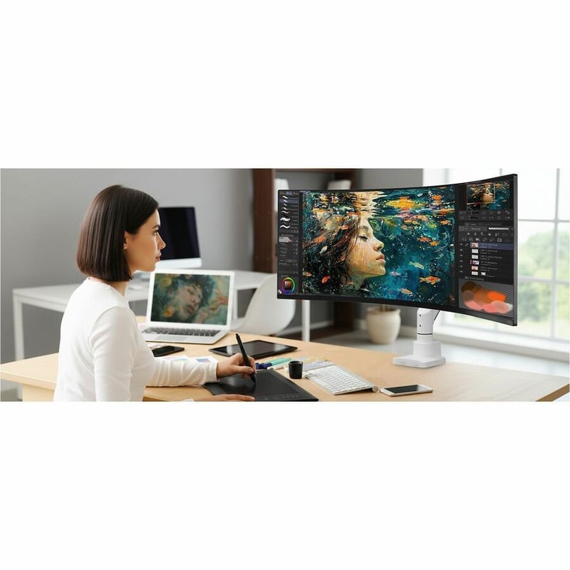 HEAVY DUTY GAS SPRING SINGLE MONITOR ARM - DESK MOUNT - Thumbnail 3