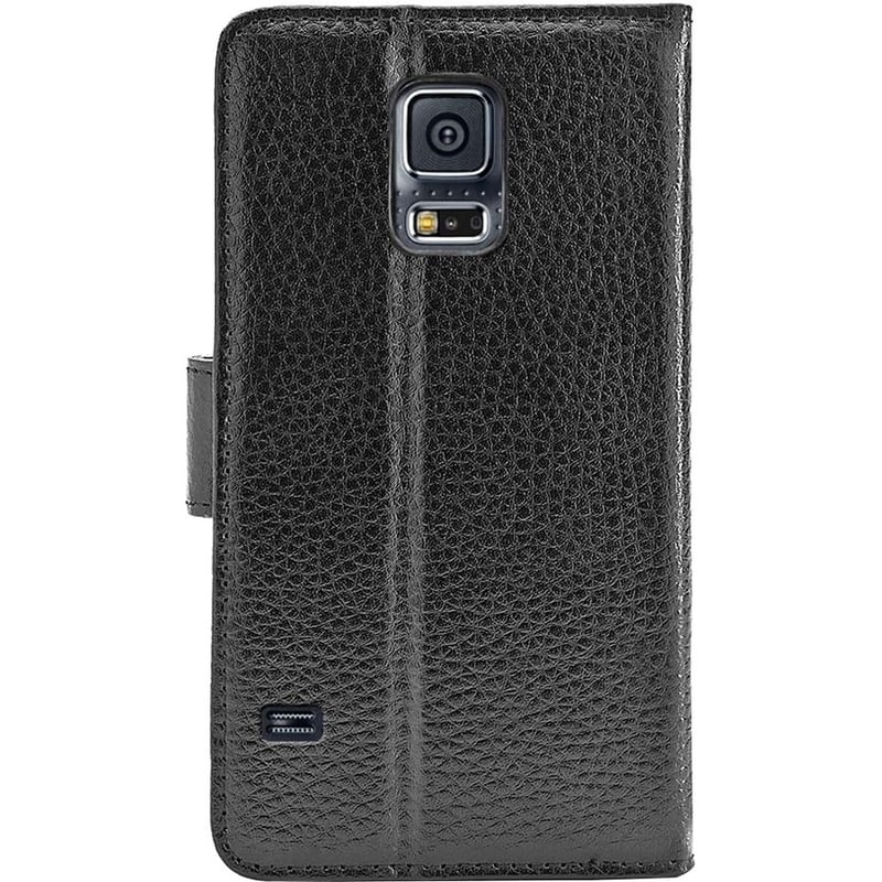 GALAXY S5 LEATHER WALLET CASE - BLACK - Thumbnail 4