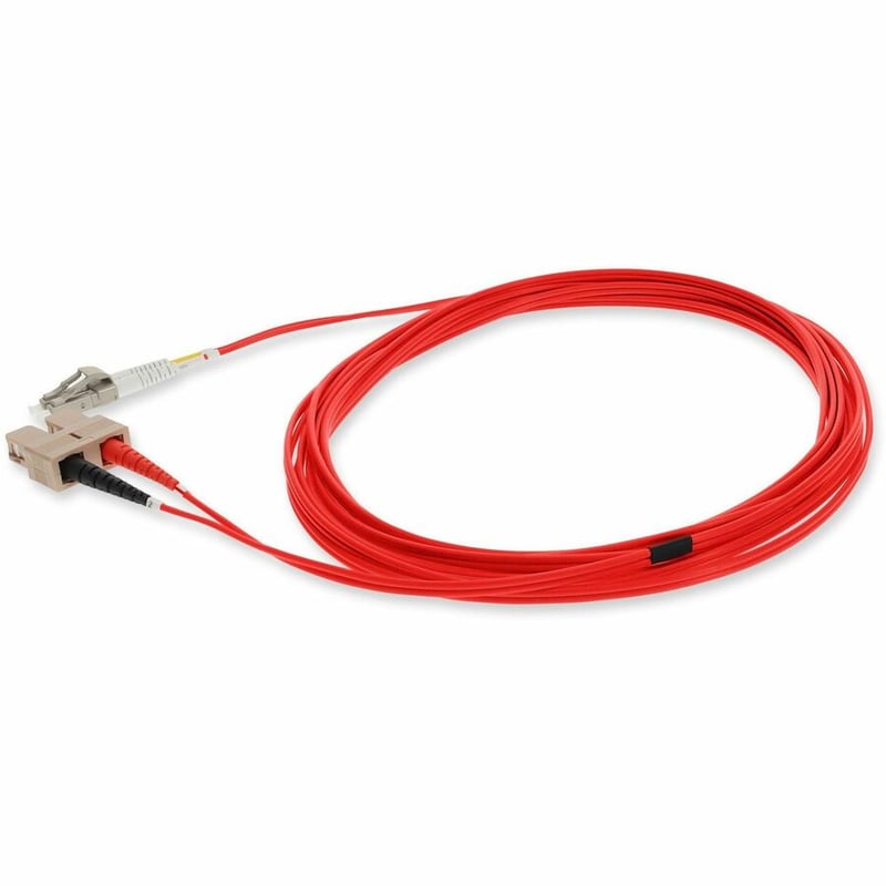 AddOn 1m SC to LC Red OM1 Duplex OFNR (Riser-Rated) MMF Fiber Patch Cable - Thumbnail 2
