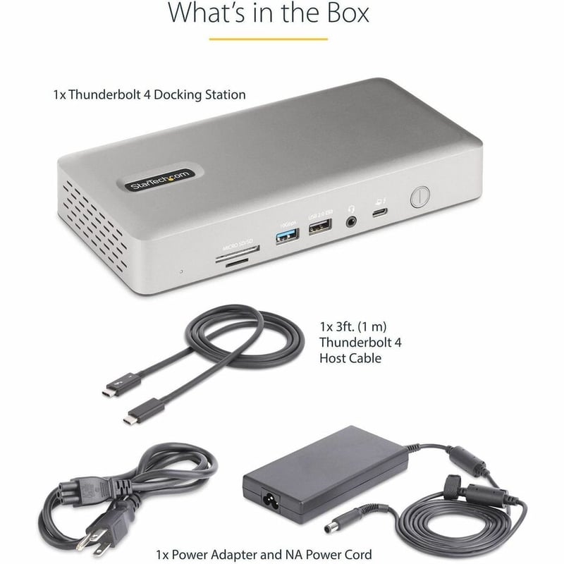 StarTech.com Thunderbolt 4 Multi-Display Docking Station, Quad/Triple/Dual Monitor Dock, 2x HDMI/2x DP, 7x USB Hub, 2.5Gb Ethernet, 98W PD