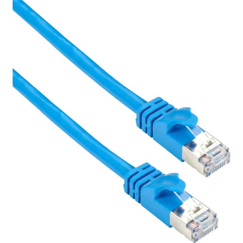 Black Box CAT6A 500-MHz STR Patch Cable Slim Molded Snagless Boot - F/UTP, CM PVC, BL, 5FT - Thumbnail 1