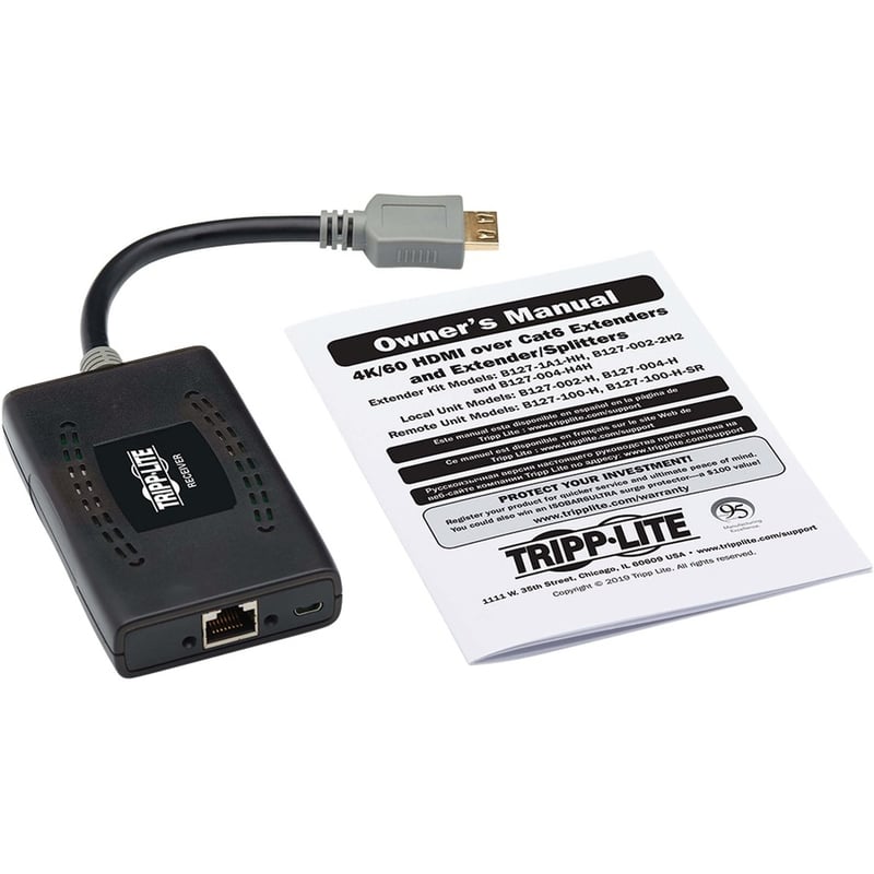 Tripp Lite by Eaton HDMI over Cat6 Passive Remote Receiver with Power over Cable and Multi-Resolution Support - 4K @ 60 Hz, 4:4:4, HDR, 50 ft., TAA - Thumbnail 4