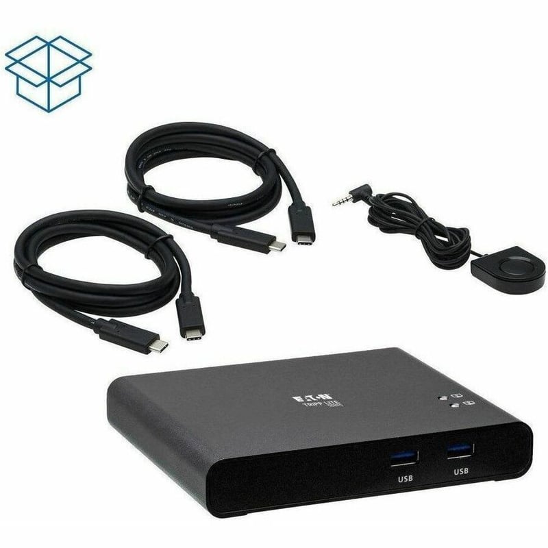 Tripp Lite by Eaton 2-Port USB-C KVM Dock - 4K HDMI USB 3.2 Gen 1 USB-A Hub Remote Selector 85W PD Charging Black - Thumbnail 2