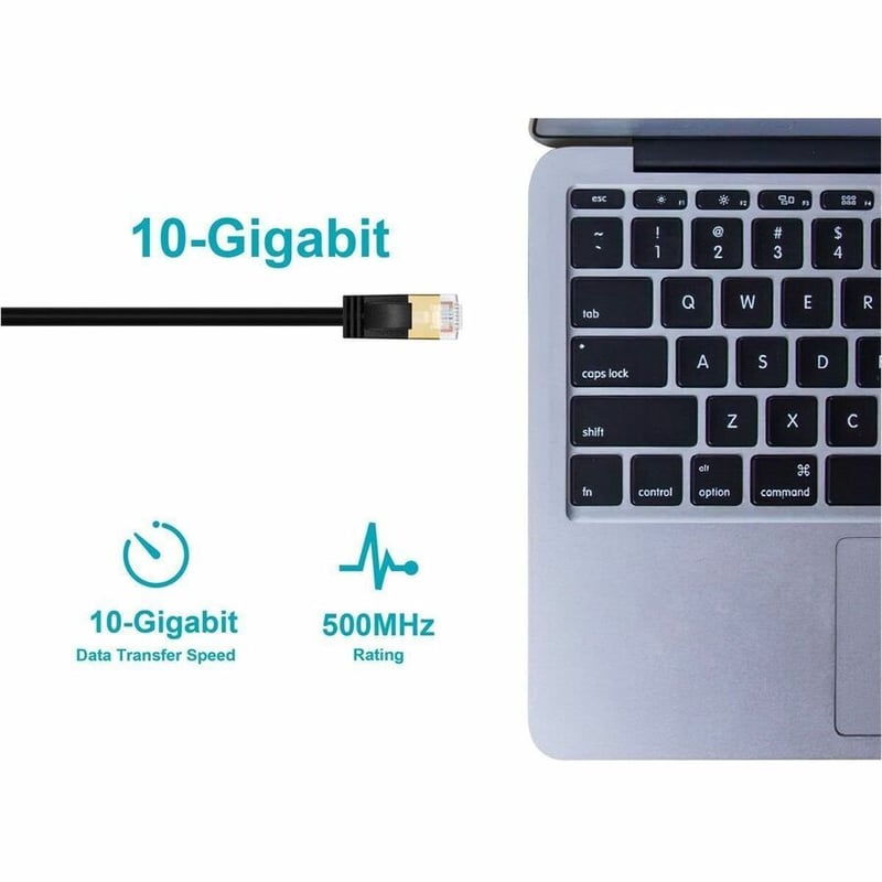 MONOPRICE CAT6A 7FT BLACK PATCH CABLE_ DOUBLE SHIELDED (S/FTP)_ 36AWG_ 10G_ PURE - Thumbnail 5