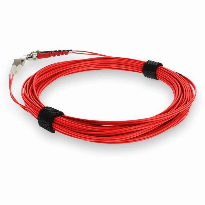 AddOn 1m ST to LC Red OM4 Duplex OFNR (Riser-Rated) TAA Fiber Patch Cable - Thumbnail 3