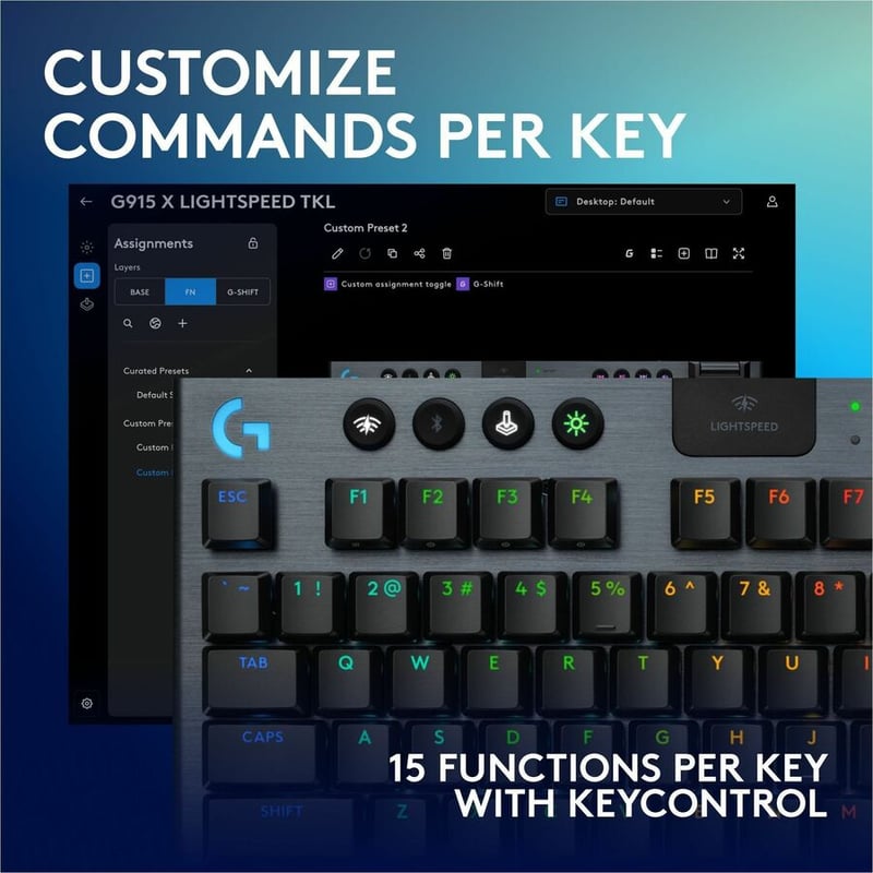 G915 X LIGHTSPEED TKL- TACTILE GAMING KEYBOARD - Thumbnail 4