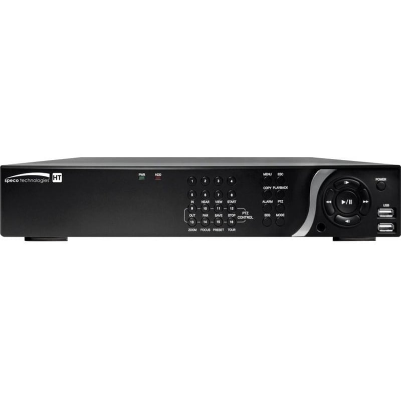 Speco 8 Channel IP, HD-TVI & Analog Full Hybrid Video Recorder - 2 TB HDD - Thumbnail 1