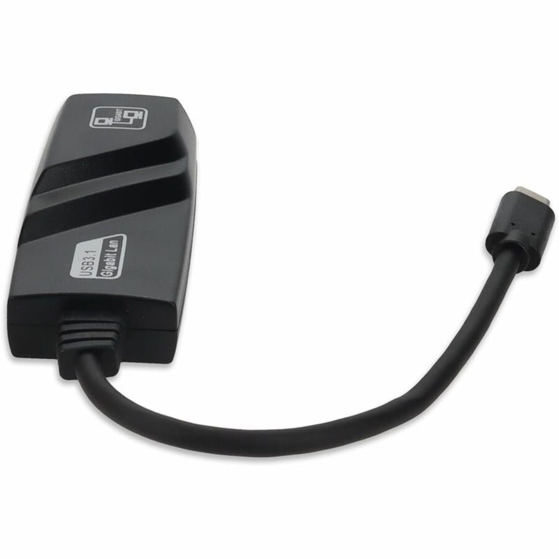 AddOn 5-Pack of USB C 3.1 Male to RJ-45 Female Black Adapters - Thumbnail 4