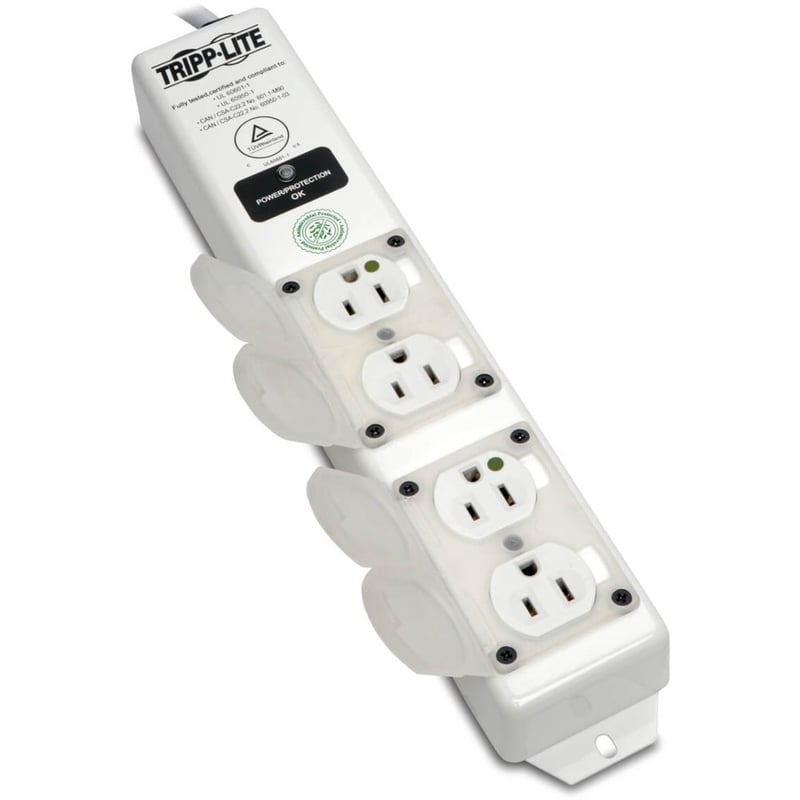 Tripp Lite by Eaton Safe-IT UL 60601-1 Medical-Grade Surge Protector for Patient-Care Vicinity 4x Hospital-Grade Outlets 6 ft. Cord Antimicrobial Protection - Thumbnail 3