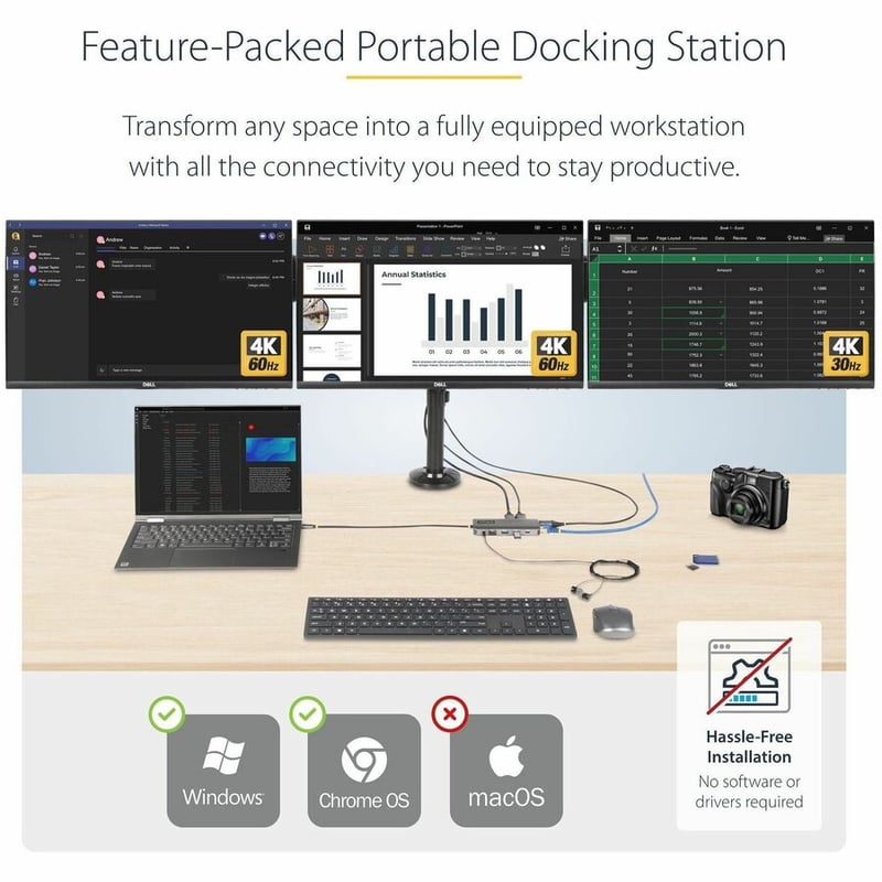 USB-C MULTIMONITOR ADAPTER HDMI DP TRIPLE/DOUBLE DISPLAY DOCK - Thumbnail 2