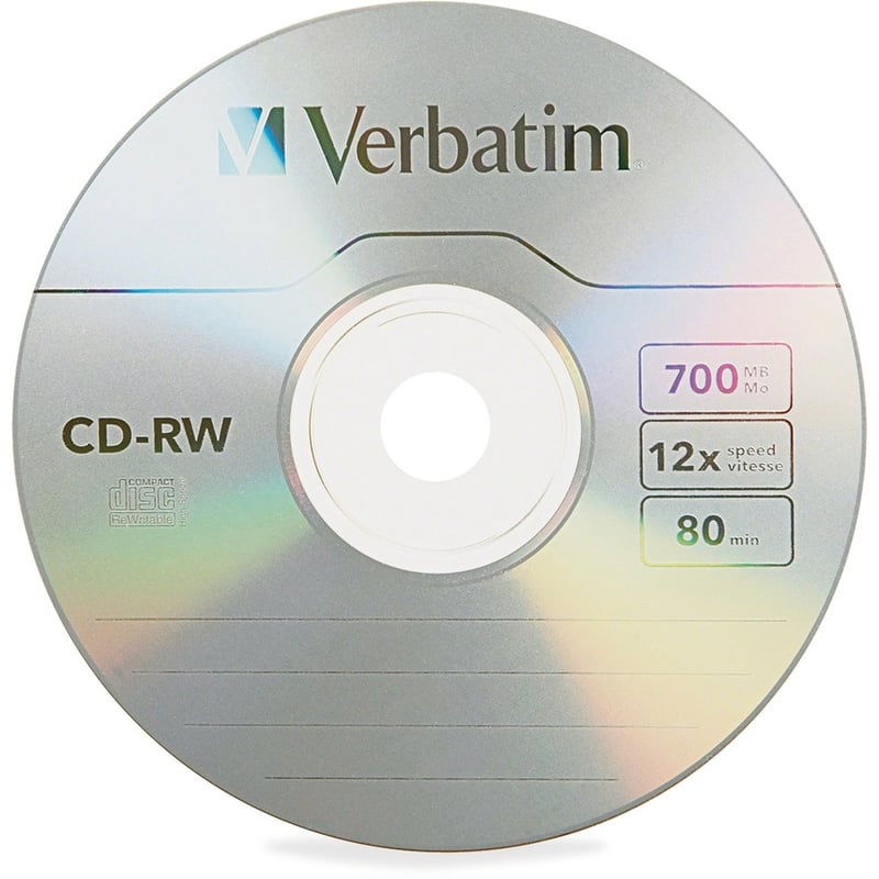 Verbatim CD-RW 700MB 4X-12X High Speed with Branded Surface - 25pk Spindle - Thumbnail 4