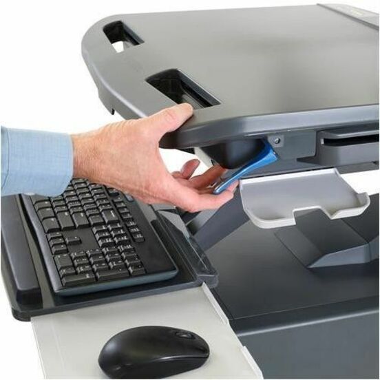 Ergotron StyleView Cart with LCD Pivot, LiFe Powered, US/CA/MX (Dark Grey) - Thumbnail 3