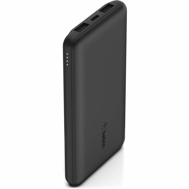 Belkin 15W USB-C 3-Port Power Bank - 10k mAh - 1xUSB-C (15W), 2xUSB-A (10W) - Portable Charger - w/ USB-C Cable - Black - Thumbnail 2