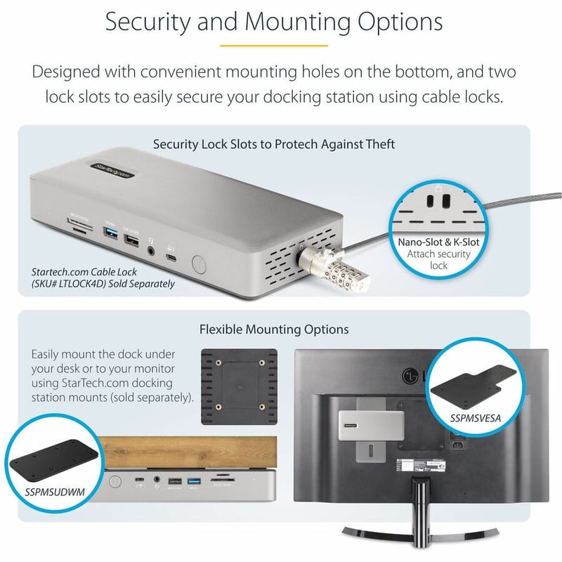 StarTech.com Thunderbolt 4 Multi-Display Docking Station, Quad/Triple/Dual Monitor Dock, 2x HDMI/2x DP, 7x USB Hub, 2.5Gb Ethernet, 98W PD - Thumbnail 3