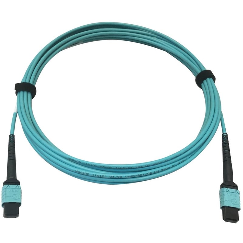 Tripp Lite by Eaton 400G Multimode 50/125 OM4 Plenum-Rated Fiber Optic Cable 24F MTP/MPO-PC (F/F) Aqua 5 m - Thumbnail 2