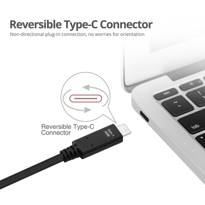 SIIG USB 3.1 Type-C Gen 1 Cable 60W - 1M - Thumbnail 4