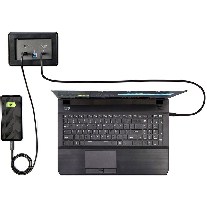 StarTech.com Conference Room Docking Station, In-Table Universal Laptop Dock, HDMI/60W PD/USB Hub/GbE/Audio, Huddle/Boardroom Connectivity - Thumbnail 3