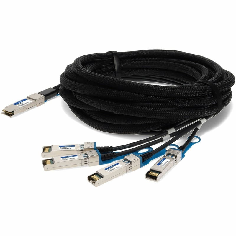 AddOn Arista Networks® CAB-Q-S-7MA Compatible TAA Compliant 40GBase-CU QSFP+ to 4xSFP+ Direct Attach Cable (Active Twinax, 7m) - Thumbnail 1