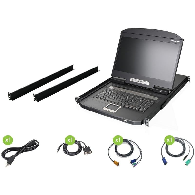 IOGEAR 18.5" Widescreen Short Depth 8-Port LCD KVM Switch (TAA Compliant) - Thumbnail 1