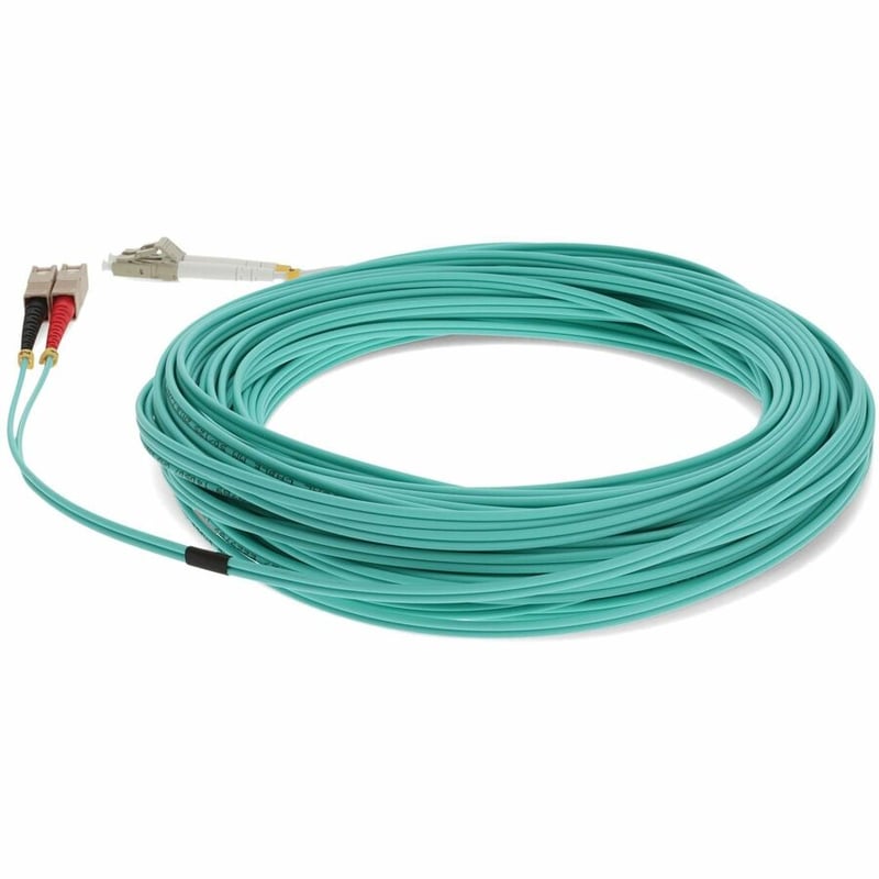 AddOn 20m SC to LC Aqua OM3 Duplex OFNR (Riser-Rated) Fiber Patch Cable - Thumbnail 3