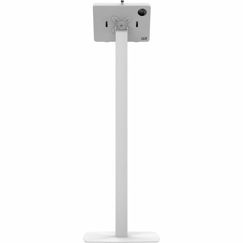 CTA Digital Premium Thin Profile Floor stand with Security Enclosure for 10.2-inch iPad 7th/ 8th/ 9th Gen & More (White)