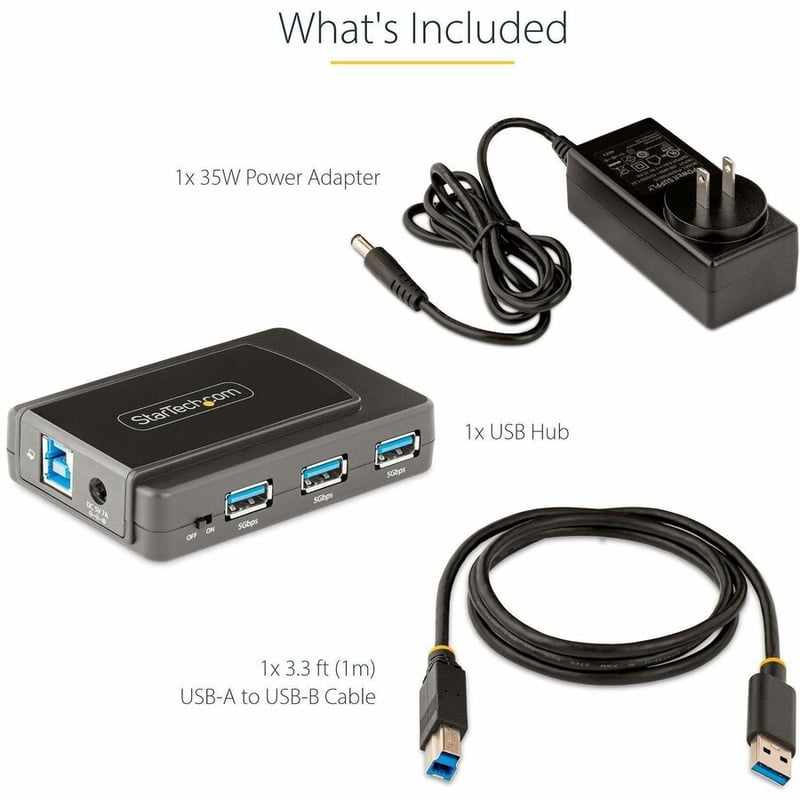 StarTech.com 7-Port USB Hub, USB 3.0 5Gbps, USB-A to 7x USB-A, Self Powered USB-A Expansion Hub w/ 35W Power Supply - Thumbnail 5