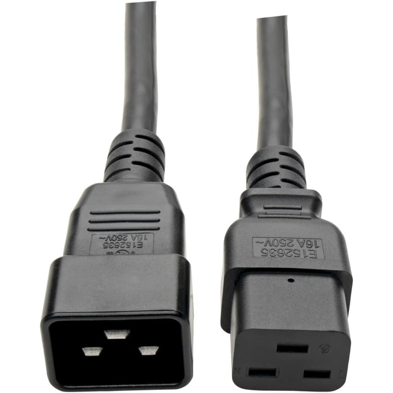 Eaton Tripp Lite Series Power Extension Cord, C19 to C20 - Heavy-Duty, 20A, 250V, 12 AWG, 10 ft. (3.05 m), Black - Thumbnail 1