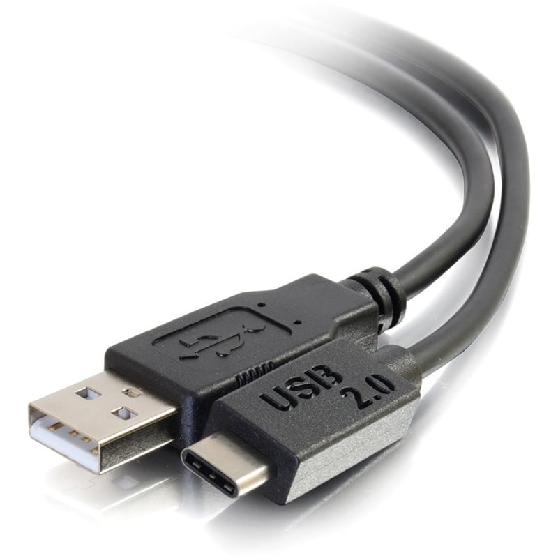 C2G 6ft USB C to USB A Cable - USB C 2.0 to USB Cable - 480Mbps - Black - M/M - Thumbnail 1