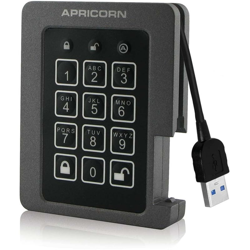 Apricorn Aegis Padlock ASSD-3PL256-480F 480 GB Rugged Solid State Drive - External - Thumbnail 1
