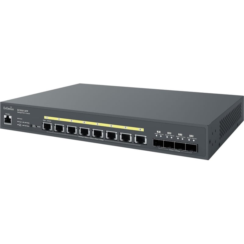 EnGenius Cloud Managed 8-Port 10 Gigabit PoE++ Switch with 4 SFP+ Ports - Thumbnail 4