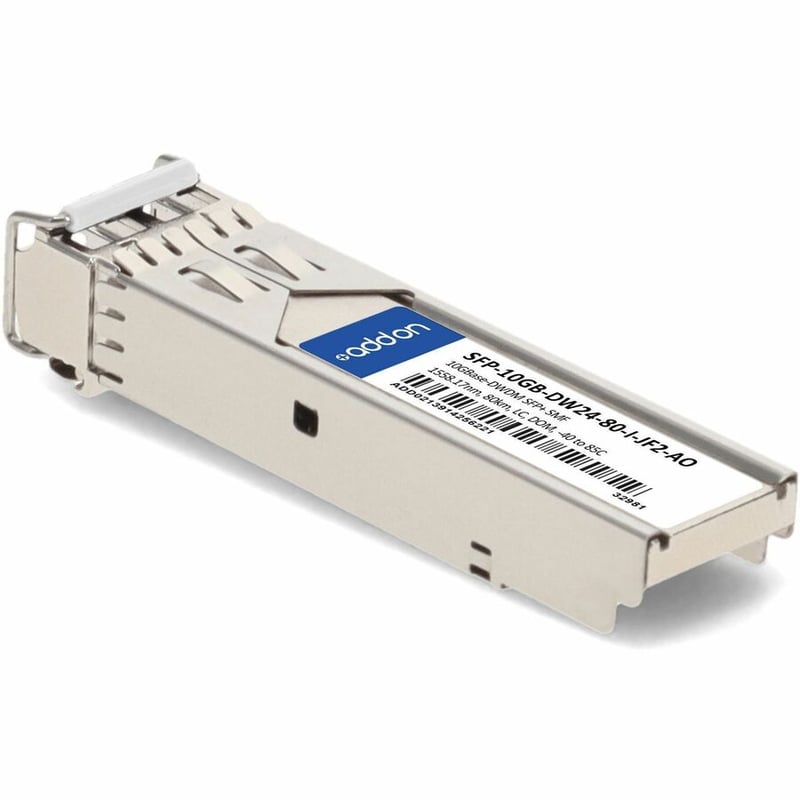 AddOn Juniper Networks®, Fujitsu®, & Rad® Compatible TAA Compliant 10GBase-DWDM 100GHz SFP+ Channel 24 Transceiver (SMF, 1558.17nm, 80km, LC, DOM, -40 to 85C) - Thumbnail 3