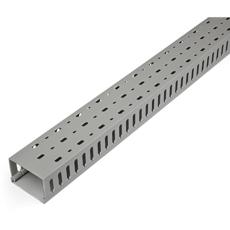 StarTech.com Cable Management Raceway with Cover 3"(75mm)W x 2"(50mm)H, 6.5ft(2m) length, 3/8"(8mm) Slots, Wall Wire Duct, UL Listed - Thumbnail 2