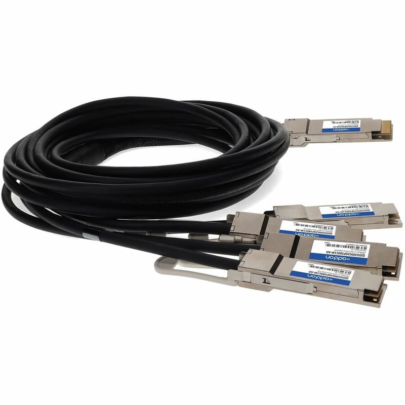 AddOn MSA and TAA Compliant 200GBase-CU QSFP-DD 200G to 2xQSFP28 100G NRZ Direct Attach Cable (Passive Twinax, 1m) - Thumbnail 5
