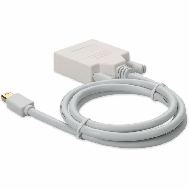AddOn 3ft Mini-DisplayPort Male to DVI-D Single Link (18+1 pin) Male White Cable For Resolution Up to 1920x1200 (WUXGA) - Thumbnail 3