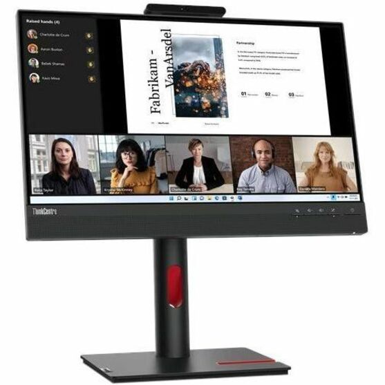 Lenovo ThinkCentre TIO22GEN5 22" Class Webcam Full HD LED Monitor - 16:9 - Black - Thumbnail 2