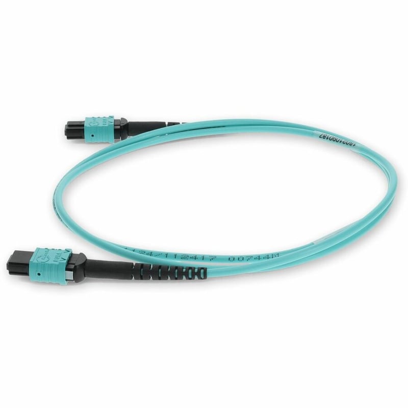 AddOn 10m MPO (Female) to MPO (Female) 12-Strand Aqua OM3 Straight Fiber OFNR (Riser-Rated) Patch Cable - Thumbnail 2