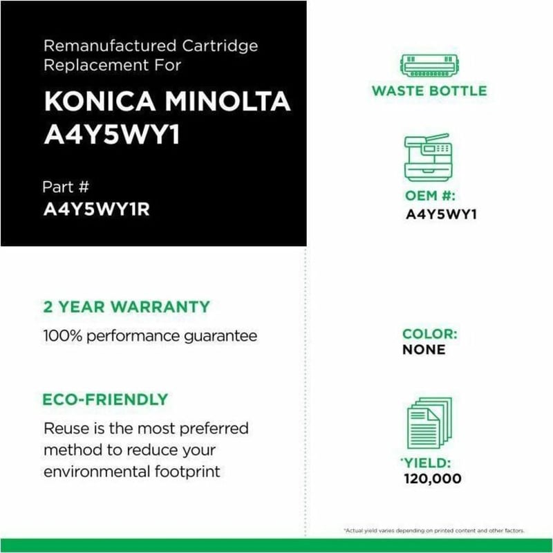 Clover Imaging Remanufactured Waste Container for Konica Minolta A4Y5WY1 - Thumbnail 3