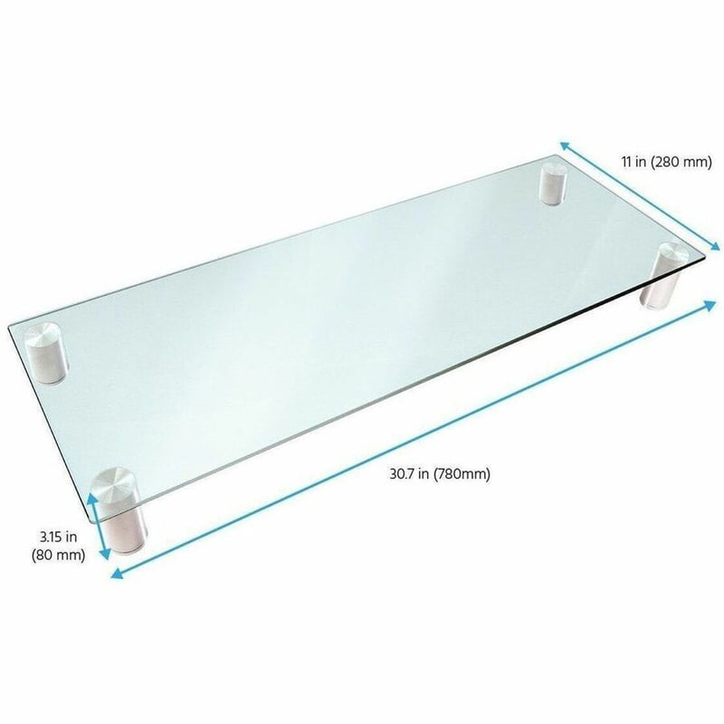 LARGE MULTIMEDIA DESKTOP MONITOR STAND_ CLEAR GLASS - Thumbnail 5
